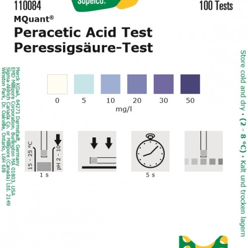 1.10084.0001-LR 과초산 MERCK 측정범위 5 - 50 mg/L, 100회측정