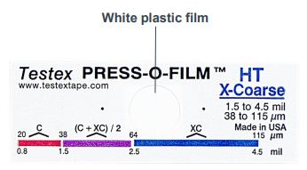 X-Coarse 표면 조도계 측정 필름 범위 38-115um, Press O Film, 프레스오필름, Testex