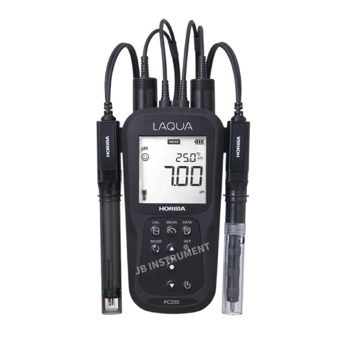PC220-K 휴대형 pH 측정기, 수소이온농도, 산도측정, pH/전도도/염분/비저항/TDS 측정, 호리바 Horiba