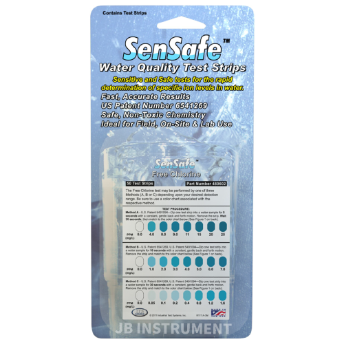 S50P-FreeClM2 잔류염소 Sensafe 검사키트 범위 0 - 25 mg/L 50회측정 ITS 480602