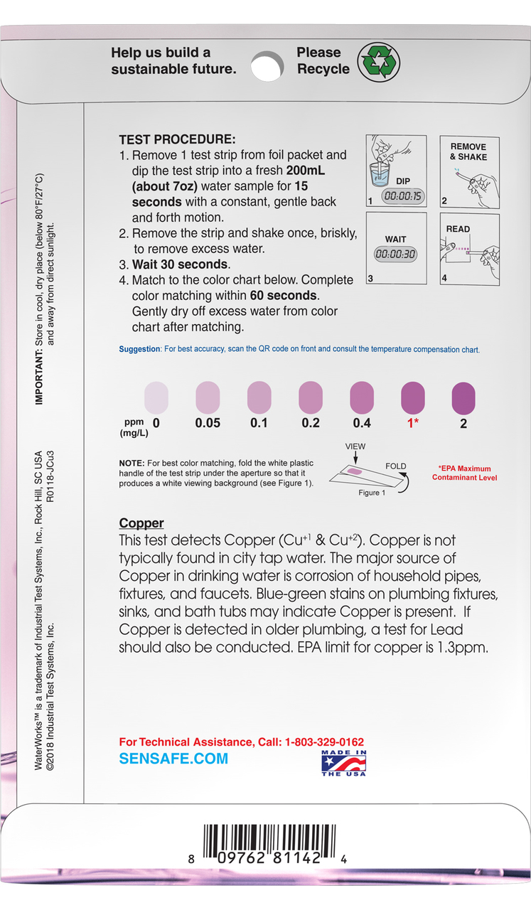 P30-CoppL1 수질 저농도 구리 검사키트 측정범위 0 - 2ppm, 30회측정, ITS 481142