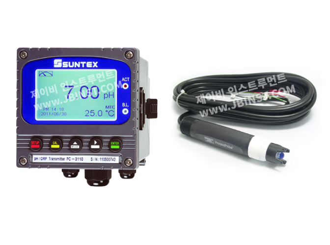 PH-3110-S400GTK 설치형 pH측정기 배관삽입 판넬설치형 수소이온농도 측정 Suntex