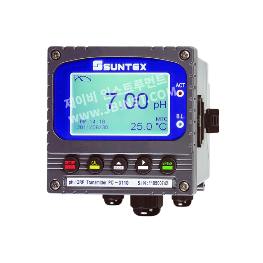 PH-3110-S400GTK 설치형 pH측정기 배관삽입 판넬설치형 수소이온농도 측정 Suntex