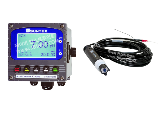 PH-3110-S400N 설치형 pH측정기 배관삽입 판넬설치형 수소이온농도 측정 Suntex