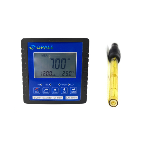 OP-110U-HF 불소, 불산 측정용 설치형 pH측정기, Epoxy pH 전극