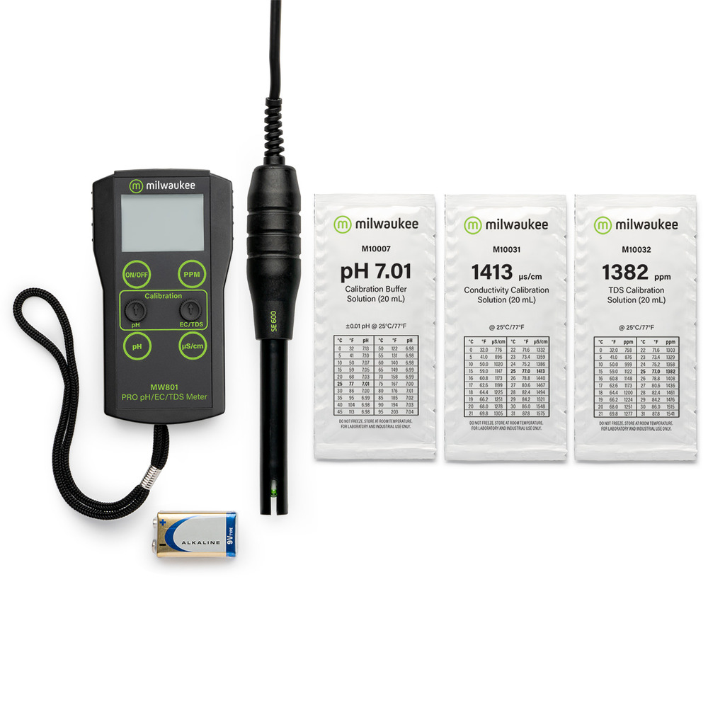 MW801-EC 휴대형 전도도 측정기 낮은범위 TDS, 전도도, pH 측정기 Milwaukee