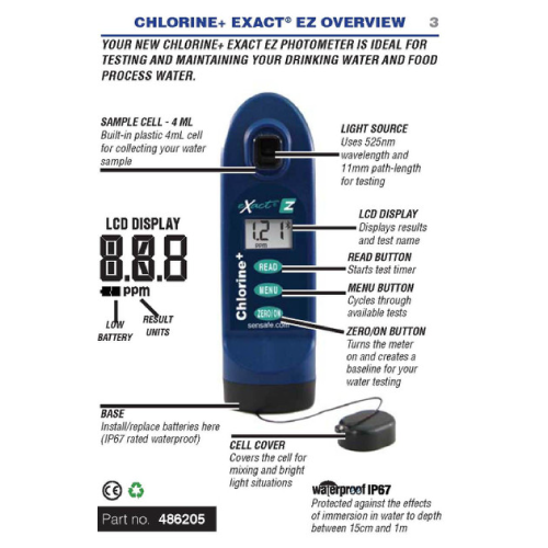 Chlorine+eXact® EZ Professional Kit 다항목 수질측정기,486205-K2