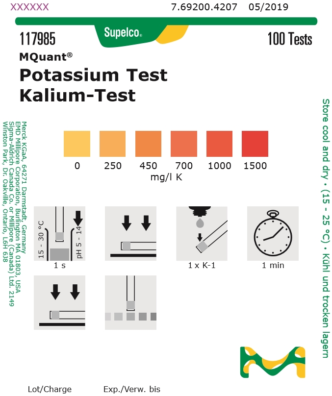 1.17985.0001- K 머크 칼슘 측정키트 Potassium 칼슘검사 Merck