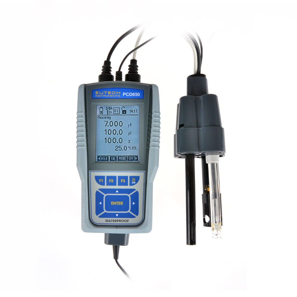 PCD 650 휴대형 DO 측정기, pH/ORP/전도도/TDS/염분/DO 측정, EUTECH