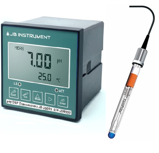 JB-100RS-MG1312 설치형 pH 측정기, 고온용pH측정기, MG-1312 pH 전극, MINBO pH Sensor