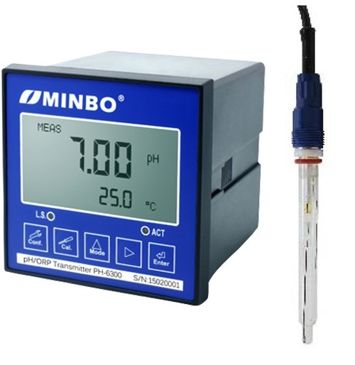 PH-6300-MG1213T 설치형 pH 측정기, 고온용pH측정기, MG-1213T-H pH 전극, MINBO pH Sensor