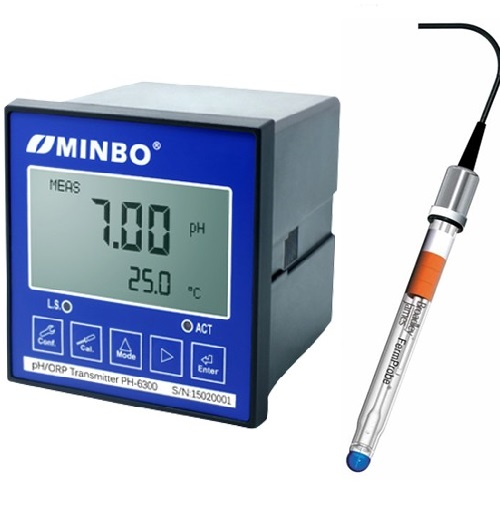 PH-6300-MG1312 설치형 pH 측정기, 고온용pH측정기, MG-1312 pH 전극, MINBO pH Sensor