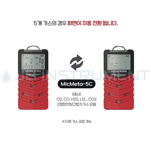 MicMeta-4A, 휴대형 복합 가스측정기, O2,CO,LEL,H2S, SAFEGAS, 세이프가스